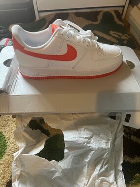 Nike Men’s White and Coral Low-Top Sneakers